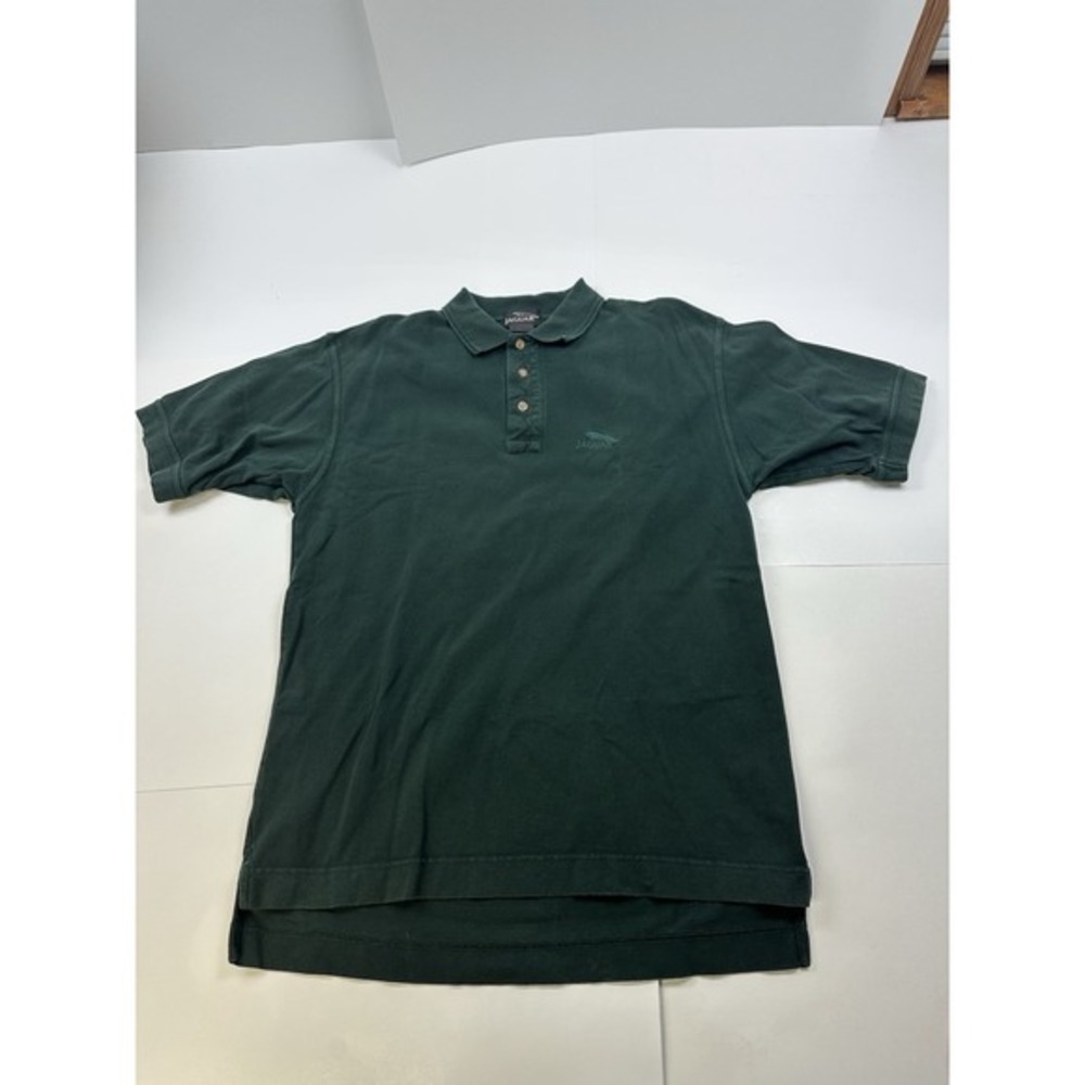 Vintage 90s Jaguar Sports Car Men's Medium Button‎ Collar Polo Shirt Luxury